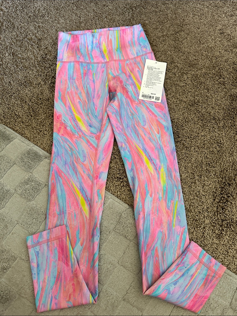 lululemon athletica Pink Multi Swirl High-Waist Leggings